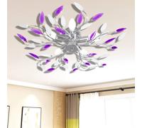 vidaXL Lámpara de techo brazos de cristal forma hoja 5 bombillas E14
