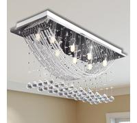 vidaXL Lámpara de techo con lágrimas de cristal 8 x G9 29 cm