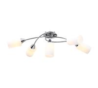 vidaXL Lámpara de techo pantallas cerámica cono blanco 5 bombillas E14
