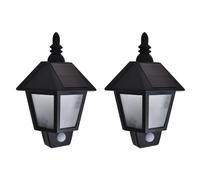 vidaXL Lámpara Farol Solar de Pared de Jardín con Sensor de Movimiento Aplique Cantidad 1 unidad, 2 unidades