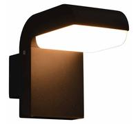 vidaXL Lámpara LED de pared para jardín ovalada negra 9 W