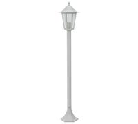 vidaXL Lámpara para poste de jardín, 6 unidades, casquillo E27, 110 cm, aluminio, color blanco