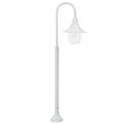 vidaXL Lámpara para poste de jardín, casquillo E27, 120 cm, aluminio, color blanco