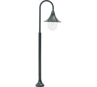 vidaXL Lámpara para poste de jardín, casquillo E27, 120 cm, aluminio, verde oscuro