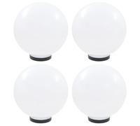 vidaXL 4X Lámparas de Bola LED Esféricas Iluminación Jardín Terraza Decorativa para Senderos Patios Balcones Ajustables Útiles Automáticas PMMA 30cm