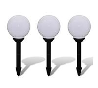 vidaXL Lámpara solar de jardín para camino LED 20 cm 3 piezas con púa de suelo
