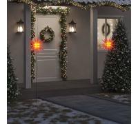 vidaXL Lámparas de Navidad LED plegables 3 unidades rojo 57 cm