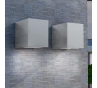 vidaXL Lámparas de pared cúbicas para exteriores 2 piezas