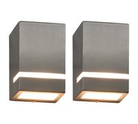 vidaXL Lámparas de pared de exterior 2 uds 35 W plateado semicircular