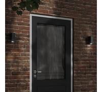 vidaXL Lámparas de pared de exterior 2 uds aluminio fundido negro