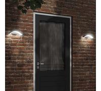 vidaXL Lámparas de pared LED de exterior 2 uds aluminio fundido negro