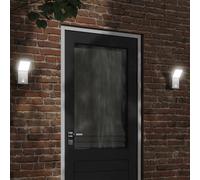 vidaXL Lámparas de pared LED exterior con sensor 2 uds aluminio blanco