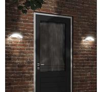 vidaXL Lámparas de pared LED exterior con sensor 2 uds aluminio blanco