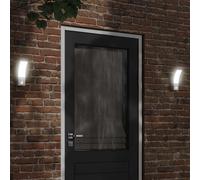 vidaXL Lámparas de pared LED exterior con sensor 2 uds aluminio blanco