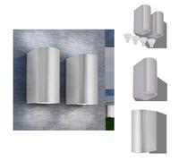 vidaXL Lámparas de pared LED para exteriores, 2 unidades, diseño circular con luz direccional hacia arriba y hacia abajo - Iluminación exterior