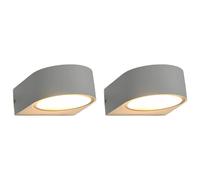 vidaXL Lámparas de pared para jardín 2 uds. redonda blanca 11 W