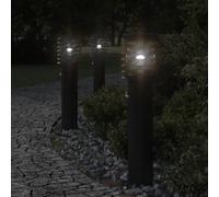 vidaXL Lámparas de suelo de exterior con sensor acero negro 60 cm