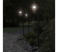 vidaXL Lámparas de suelo exterior 3 uds acero inoxidable negro 100 cm