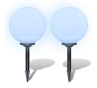 vidaXL Lámparas de Suelo LED (2 unidades) Energía Solar de Jardín en Forma de Bola Dimensiones 30 cm, 40 cm, 50 cm