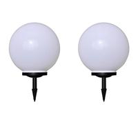 vidaXL Lámparas de Suelo LED (2 unidades) Energía Solar de Jardín en Forma de Bola Dimensiones 30 cm, 40 cm, 50 cm