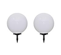 vidaXL Lámparas de Suelo LED (2 unidades) Energía Solar de Jardín en Forma de Bola Dimensiones 30 cm, 40 cm, 50 cm