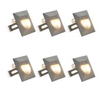 vidaXL Lámparas LED de pared de jardín 6 unidades cuadrada plateada 2W