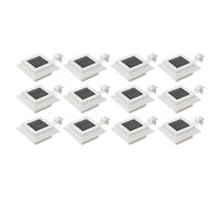 vidaXL Lámparas solares cuadradas de exterior blancas 12 uds LED 12 cm