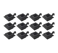 vidaXL Lámparas solares cuadradas de exterior negras 12 uds LED 12 cm