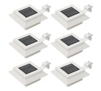 vidaXL Lámparas solares de exterior LED cuadradas 6 uds 12 cm blanco