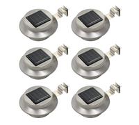 vidaXL Lámparas solares de exterior LED redondas 6 uds 12 cm blanco