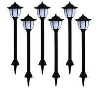 vidaXL Lámparas solares de exterior negras LED 6 uds