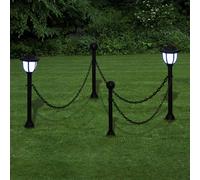vidaXL Lámparas solares de jardín con valla de cadena