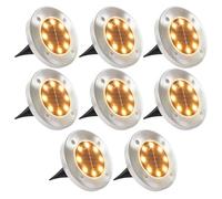 vidaXL Lámparas solares de suelo 8 unidades luces LED blanco cálido