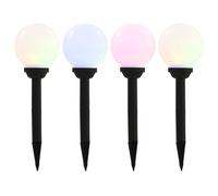 vidaXL Lámparas solares esféricas de exterior 4 uds LED RGB 15 cm
