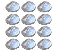 vidaXL Lámparas solares LED de pared exterior 12 uds redondas plateada