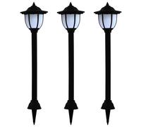 vidaXL Lámparas solares LED exterior 3 uds negro