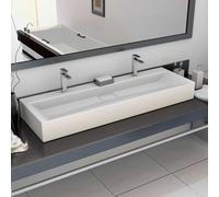vidaXL Lavabo para Cuarto de Baño Lavamanos de Aseo Diferentes Tamaños Modelos 120 x 46 x 11 cm (2 agujeros)