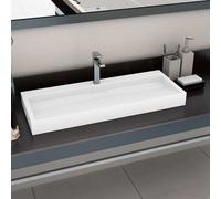 vidaXL Lavabo Resina Mineral/Mármol Blanco Sanitario Baño Grifo Dimensiones 59.3 x 35.1 x 10.7 cm, 50 x 38 x 13 cm, 60 x 38 x 11 cm y mas