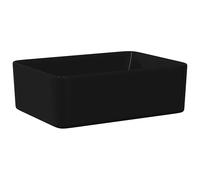 vidaXL Lavabo Sanitario Baño Servicio Fregadero Piezas de Fontanería Bricolaje Instalación Decoración Aseo Grifería Casa 40x30x13 cm Cerámica Negro