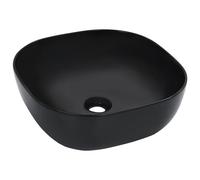 vidaXL Lavabo 42,5x42,5x14,5 cm cerámica negro
