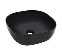 vidaXL Lavabo sanitario de cerámica 42,5x42,5x14,5 cm Negro