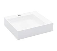 vidaXL Lavabo 50x50x12,3 cm resina mineral/mármol blanco