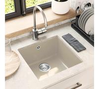 vidaXL Lavabo 80% Cuarzo y 20% Resina 430 x 460 mm Beige
