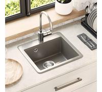 vidaXL Lavabo 80% Cuarzo y 20% Resina 470 x 440 mm Gris