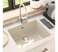 vidaXL Lavabo 80% Cuarzo y 20% Resina 530 x 460 mm Beige