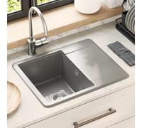 vidaXL Lavabo 80% Cuarzo y 20% Resina 560 x 460 mm Gris
