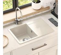 vidaXL Lavabo 80% Cuarzo y 20% Resina 670 x 460 mm Beige