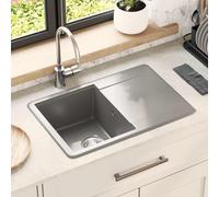 vidaXL Lavabo 80% Cuarzo y 20% Resina 670 x 460 mm Gris