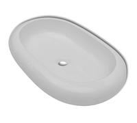 vidaXL Lavabo ovalado de cerámica blanco 63x42 cm