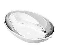 vidaXL Lavabo Cerámica Sanitario Baño Servicio Fregadero Piezas de Fontanería Bricolaje Instalación Decoración Aseo Grifería 40x33x13,5 cm Plateado